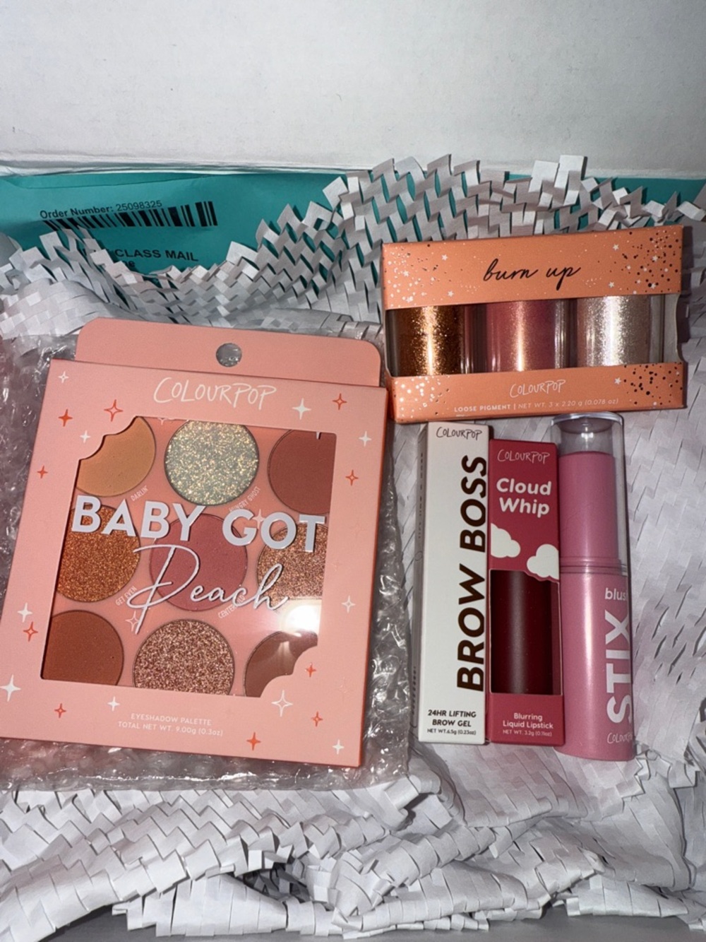 ColourPop Baby Got Peach Eyeshadow Palette with Pink Lip & Brow BUNDLE